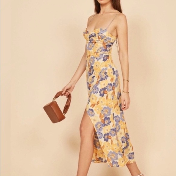 Reformation Dresses & Skirts - Reformation Yellow Floral Midi Dress